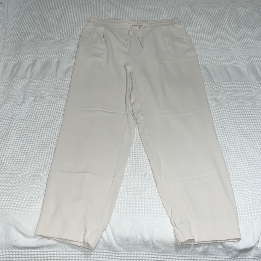 Cream jogger style work pants